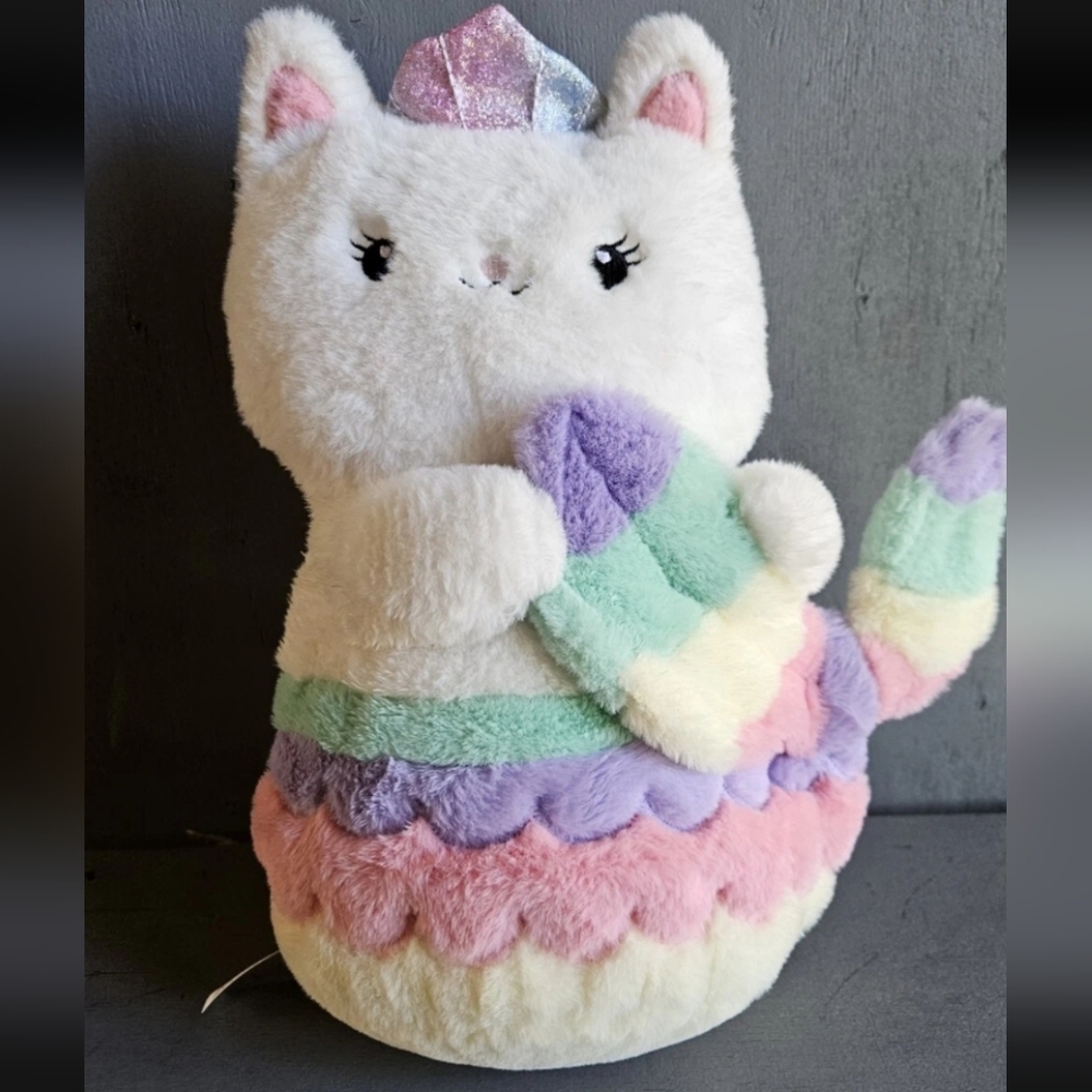 Fao Schwarz Meowmaid Plush Stuffy Animal Toy with LED Lights & Sound Cat Mermaid